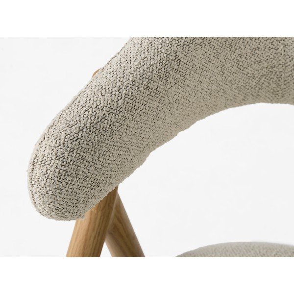 Kremowy/w naturalnym kolorze tapicerowany fotel jadalniany z podłokietnikami Frances – Unique Furniture-image-4