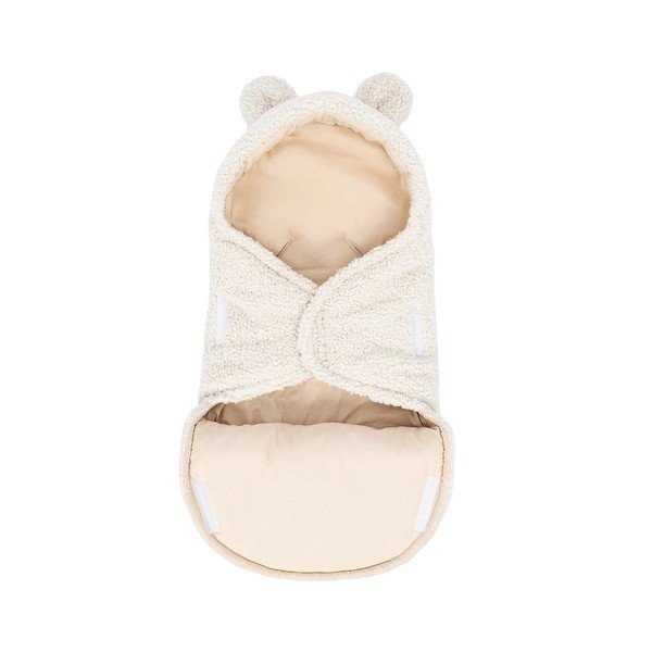 Kremowy rożek niemowlęcy z materiału sherpa 45x80 cm – Meowbaby-image-3