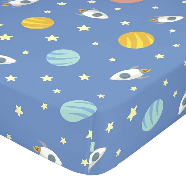 Dziecięce bawełniane prześcieradło Happynois Astronaut, 200x90 cm