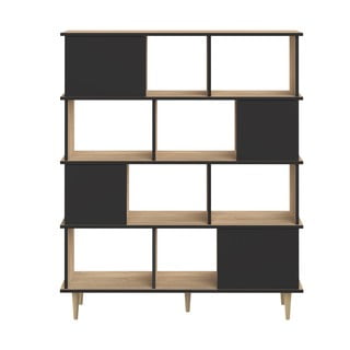 Czarny regał w dekorze dębu 120x147 cm Iconic – TemaHome 