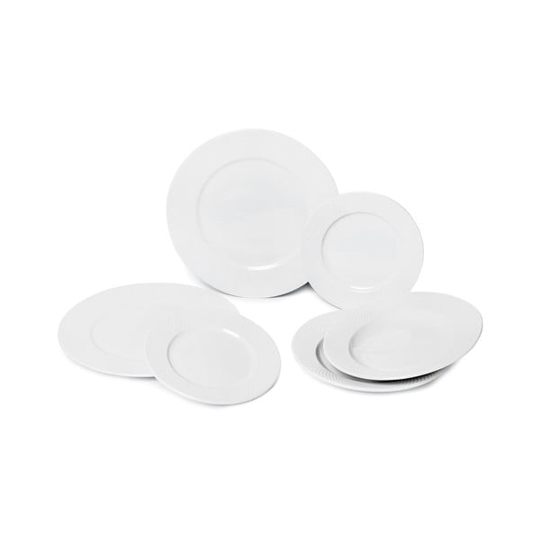6-częściowy zestaw białych talerzy z porcelany Bonami Essentials Imperio