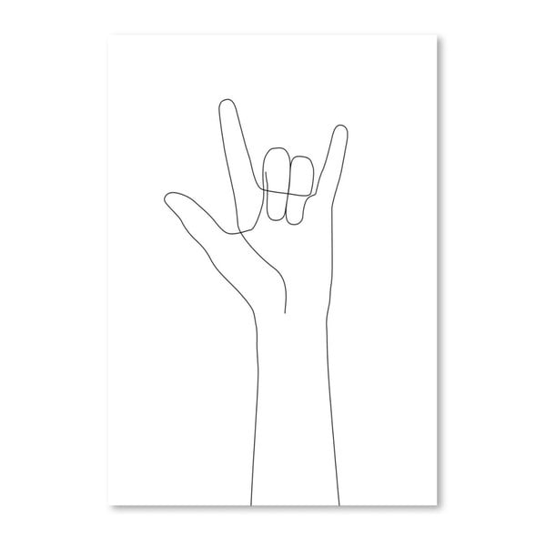 Plakat Americanflat Hand Gesture, 42x30 cm