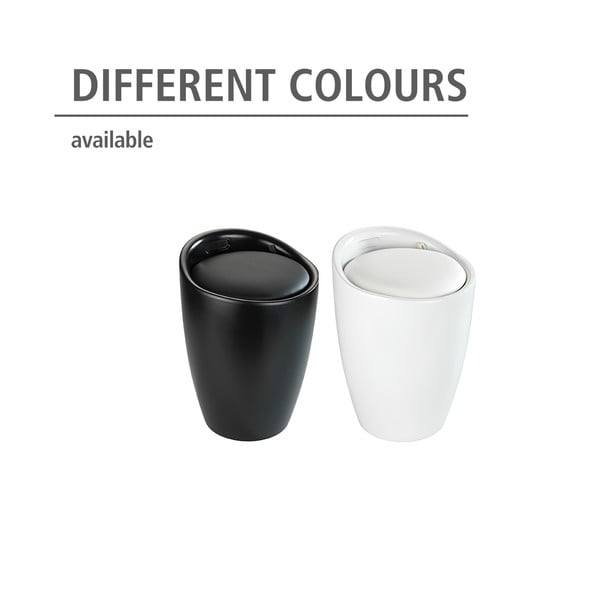 Czarny taboret łazienkowy z wyjmowanym koszem na pranie Wenko Candy-image-4