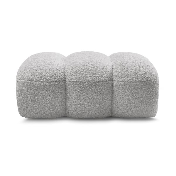 Jasnoszary podnóżek z materiału bouclé Hippolyte – Bobochic Paris