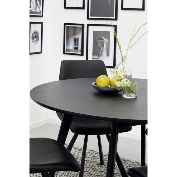 Czarny stół do jadalni z drewna jesionowego Rowico YuRAi , ∅ 115 cm-image-1