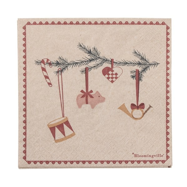 Papierowe serwetki zestaw 20 szt. 33x33 cm Yule – Bloomingville