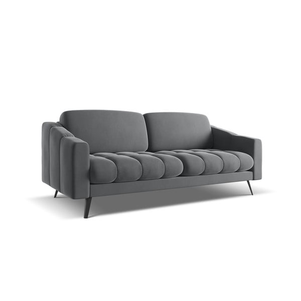 Szara aksamitna sofa 202 cm Nalu – Makamii-image-2