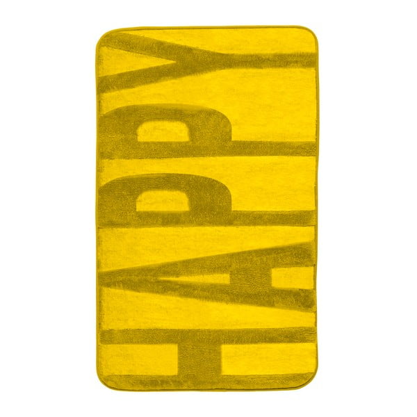 Żółty dywanik łazienkowy z pianką z pamięcią kształtu Wenko, 80x50 cm