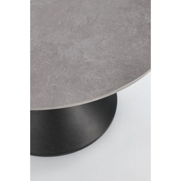 Czarny okrągły stolik z blatem w dekorze marmuru ø 70 cm Joona – Bizzotto-image-2