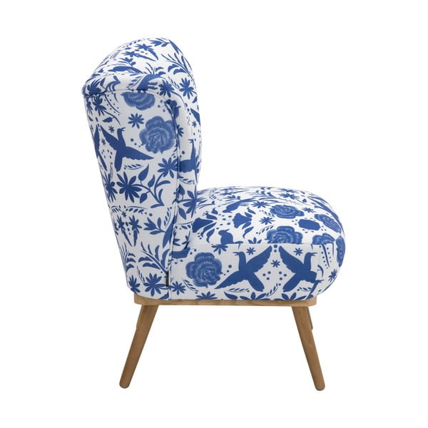Niebiesko-biały fotel w kwiaty Max Winzer Jack-image-4