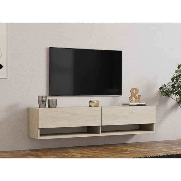 Beżowa szafka pod TV 141x31x30 cm Arges – Kalune Design-image-1