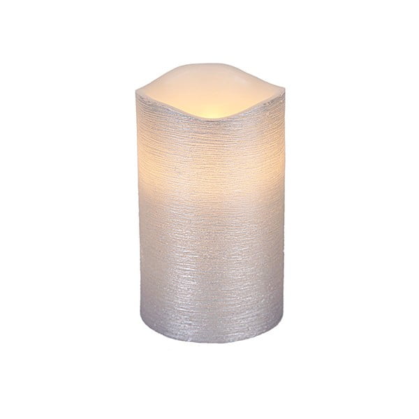 Srebrna świeczka LED Gina, wys. 12,5 cm