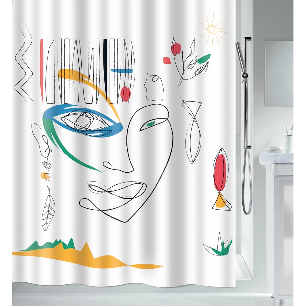 Zasłona prysznicowa 180x200 cm Faces – Spirella (zdjęcie 8)