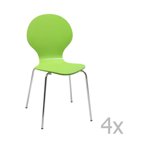 Zestaw 4 limonkowych krzeseł Actona Marcus Dining Chair