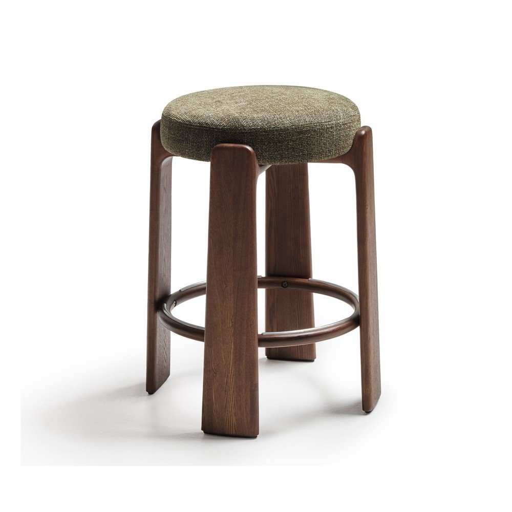 Hoker w kolorze zielono-ciemnonaturalnym z litego drewna jesionowego (wysokość siedziska 65 cm) Granite – Kave Home