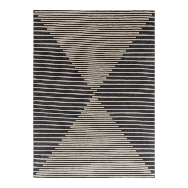 Beżowo-niebieski dywan wełniany ręcznie tkany Linie Design Cono, 200x300 cm