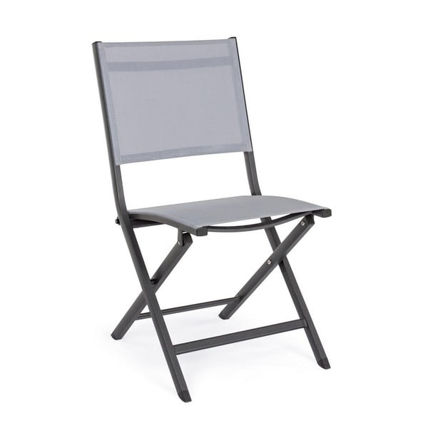 Szare metalowe krzesło ogrodowe Elin   – Bizzotto