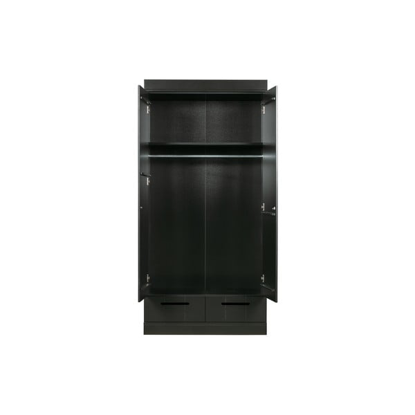 Czarna szafa z konstrukcją z drewna sosnowego WOOOD Connect, szer. 94 cm-image-3