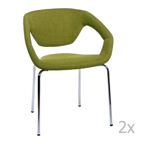 Zestaw 2 krzeseł D2 Space, tapicerowane, zielone