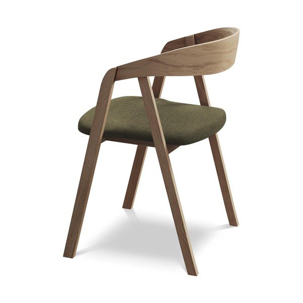 Zielony fotel jadalniany z litego drewna Erika – Makamii-image-3