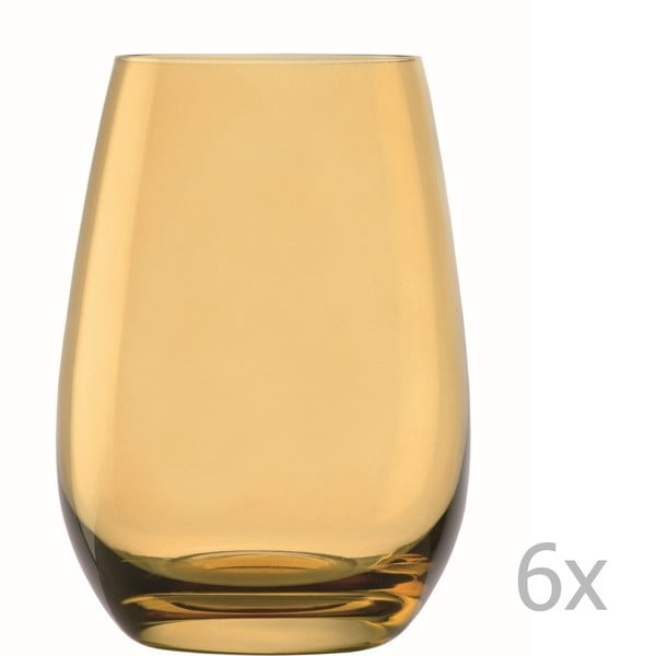 Zestaw 6 pomarańczowych szklanek Stölzle Lausitz Elements, 465 ml
