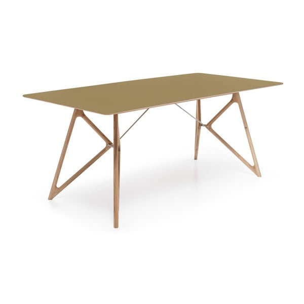 Stół dębowy do jadalni Tink Linoleum Gazzda, 180cm, oliwkowy