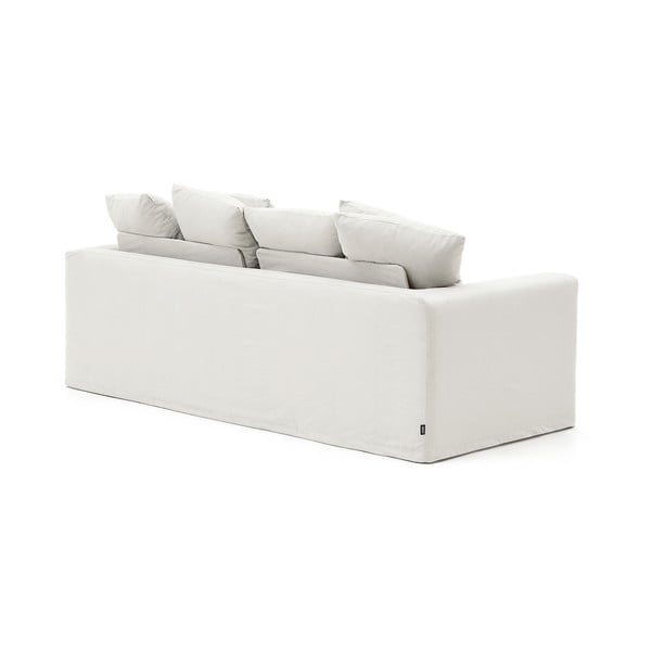 Biała lniana sofa 240 cm Nora – Kave Home-image-3