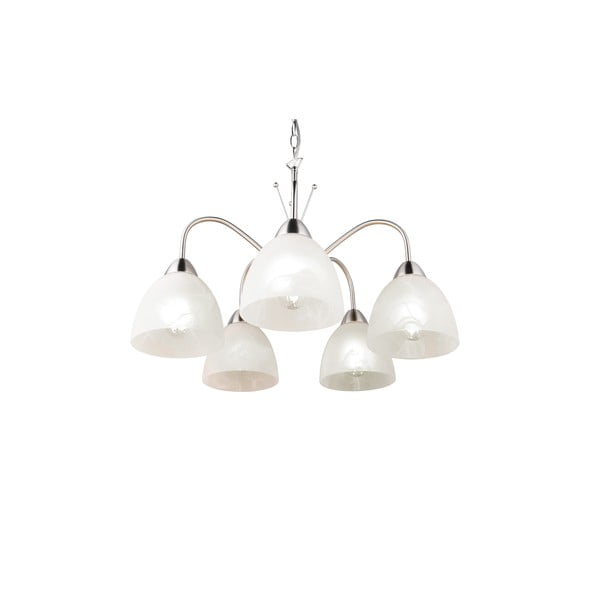 Lampa wisząca w biało-srebrnym kolorze ze szklanym kloszem ø 53 cm Dobby – Trio-image-4