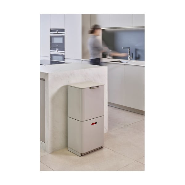 Beżowy stalowy kosz na śmieci do segregacji odpadów 60 l Totem Max – Joseph Joseph-image-4