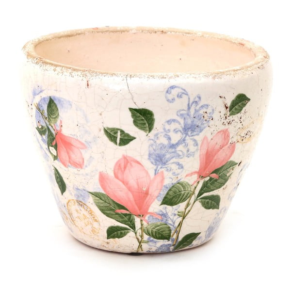 Doniczka ceramiczna Soho And Deco Flor Rosa, ⌀ 21 cm