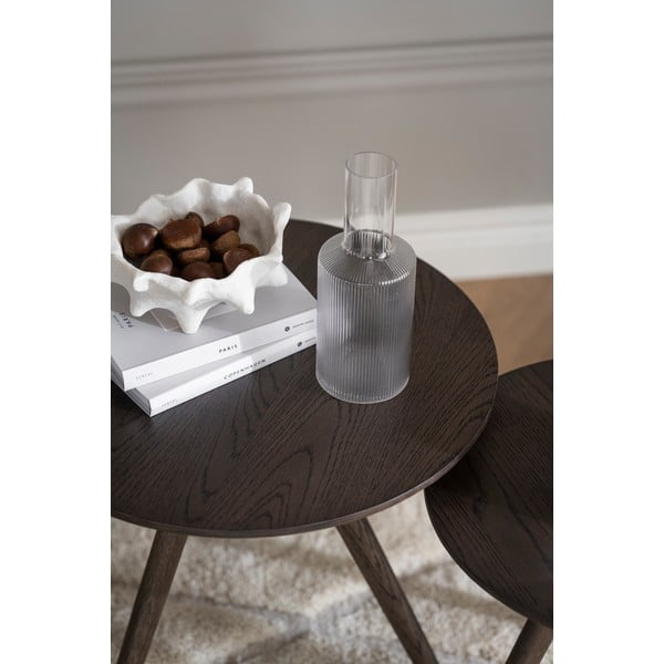 Okrągły stolik z blatem w dekorze dębu ø 50 cm Yumi – Rowico-image-3