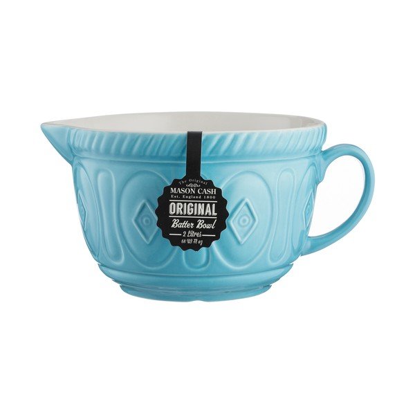 Turkusowoniebieska miska kamionkowa z miarką i dziubkiem Mason Cash Batter, 2 l-image-1