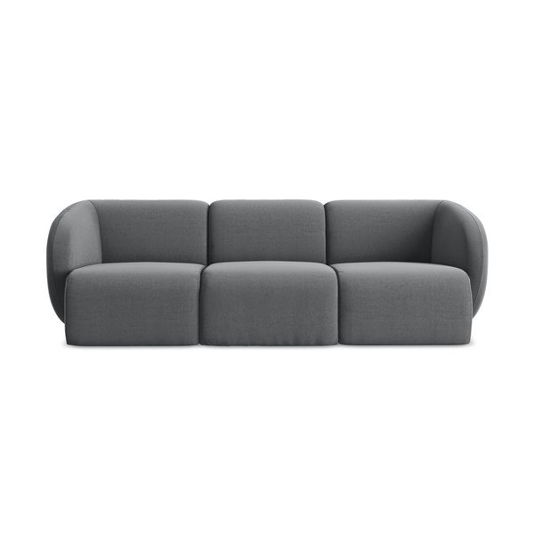 Szara aksamitna sofa 244 cm Lani – Makamii