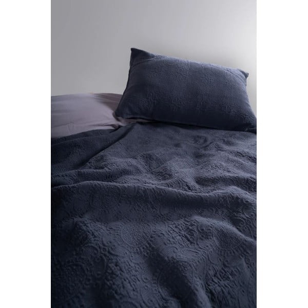 Ciemnoszary zestaw narzuty na łóżko i poszewki na poduszkę żakardowy 240x260 cm Jacquard – Mila Home Luxury-image-1