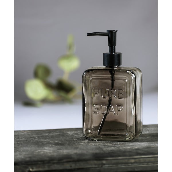 Szary szklany dozownik do mydła Wenko Pure Soap-image-1