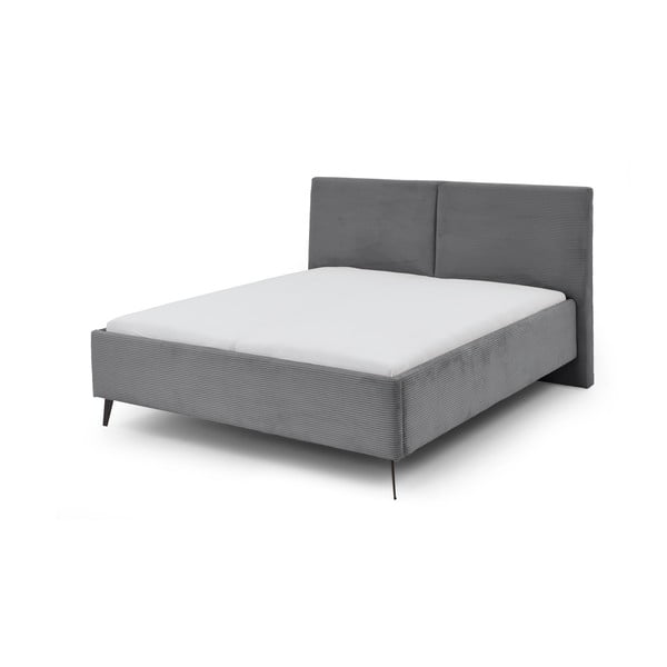 Szare tapicerowane łóżko dwuosobowe bez stelaża 180x200 cm Lando – Meise Möbel