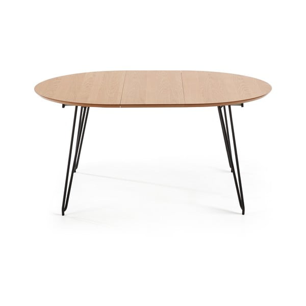 Rozkładany stół do jadalni z blatem w dekorze drewna dębowego Kave Home Novaks, ø 120 cm-image-3