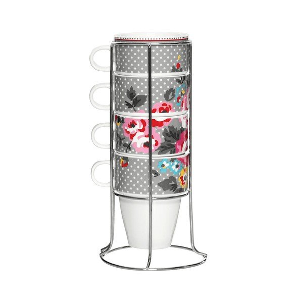 Zestaw 4 kubków ze stojakiem Premier Housewares Pippa Mugs, 330 ml
