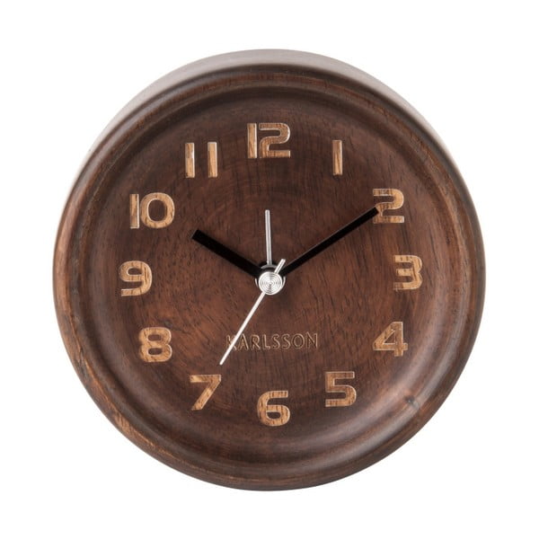 Zegar z ciemnego drewna dębowego Karlsson, Ø 11 cm