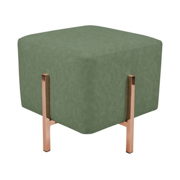 Zielony stołek z nogami w kolorze miedzi Vivorum Liani
