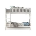 Białe piętrowe łóżko dziecięce z litego drewna sosnowego ze schowkiem 90x200 cm SCOTT – Vipack