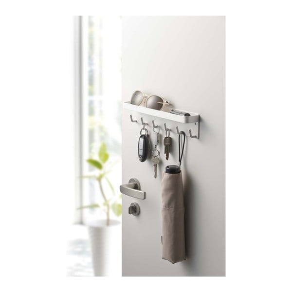 Biały wieszak na klucze z półeczką YAMAZAKI Smart-image-1