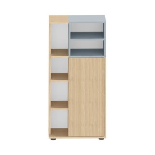 Szara niska szafka łazienkowa w dekorze dębu 50x109 cm Kube − TemaHome 