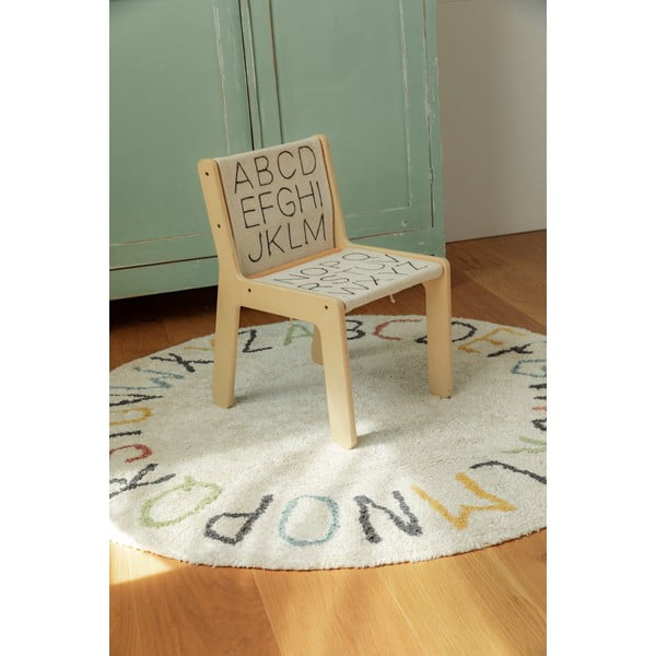 Kremowy bawełniany dziecięcy dywan do zabawy ø120 cm ABC Color and Letters – Lorena Canals-image-2