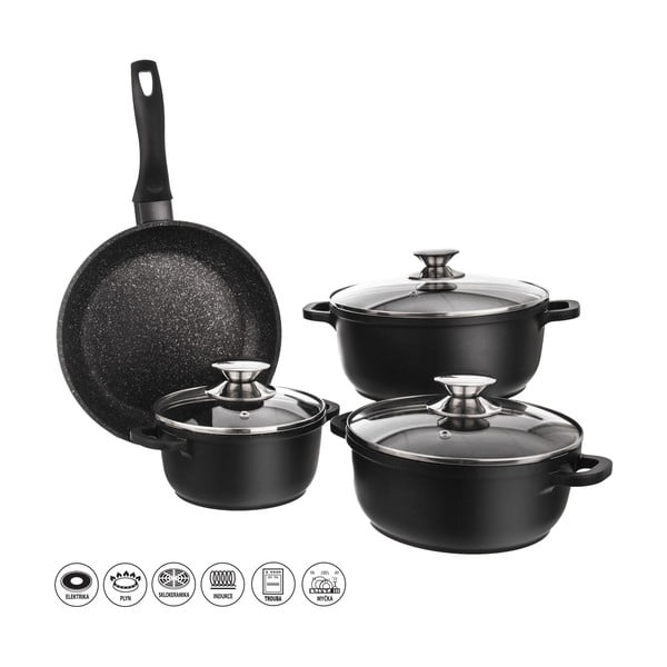 4-częściowy zestaw naczyń z 3 szklanymi pokrywkami Orion Grande-image-2