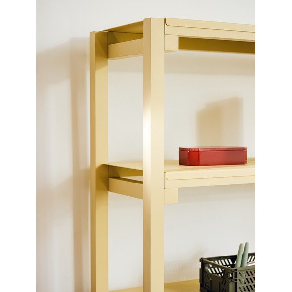 Jasnożółty regał z litego drewna bukowego 94x180x37 cm Noru – noo.ma-image-4