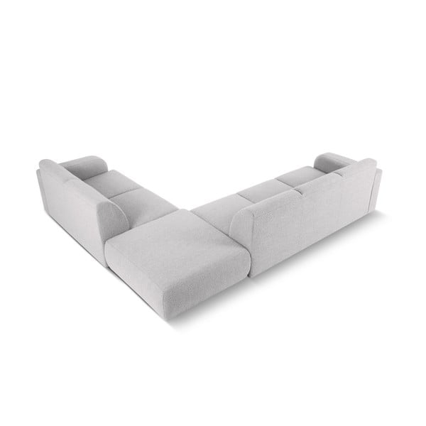Jasnoszary narożnik z materiału bouclé (prawostronny) Molino – Micadoni Home-image-3