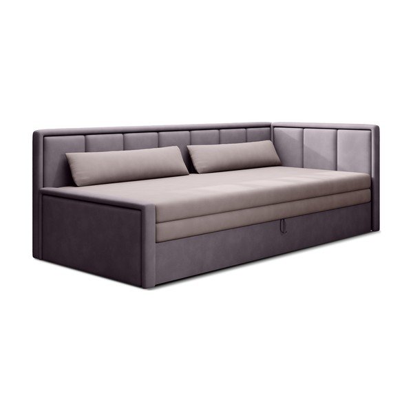 Różowa rozkładana/ze schowkiem sofa z tkaniny szenilowej 214 cm Fulgeo – ELTAP