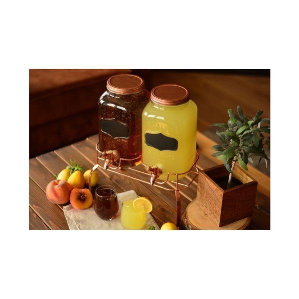 Zestaw 2 szklanych słojów na lemoniadę Bambum, 3 l-image-1