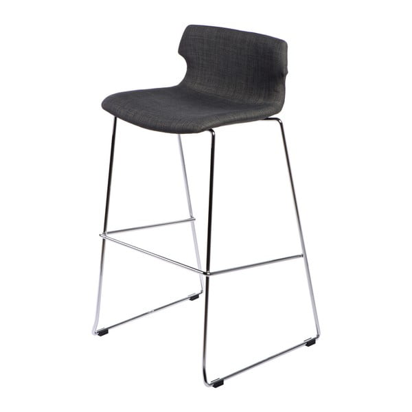 Krzesło barowe D2 Techno, tapicerowane, grafitowe